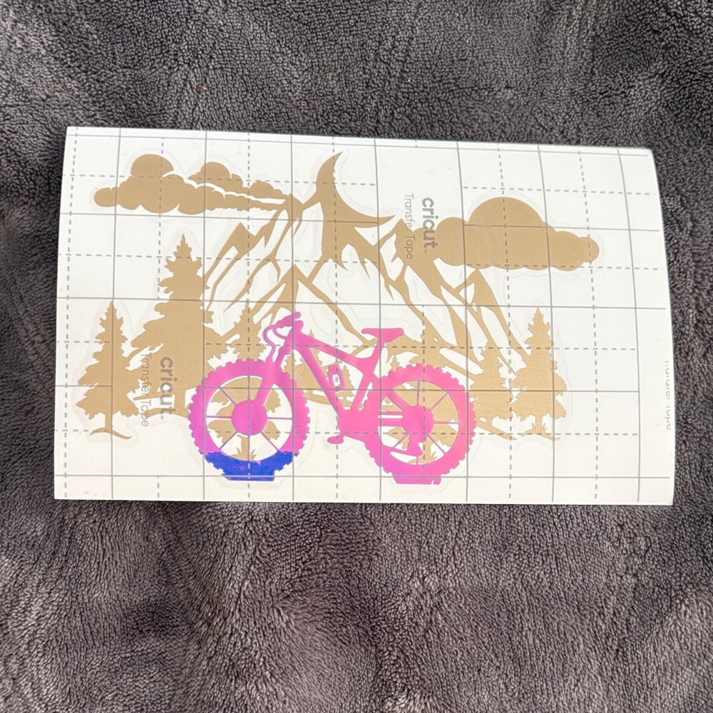Pink and Blue Mountain Bike Decal